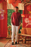 The Fei Yang Men Classic Knot Oriental Shirt - Maroon