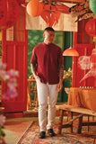 The Fei Yang Men Classic Knot Oriental Shirt - Maroon