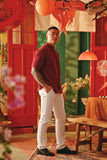 The Fei Yang Men Classic Knot Oriental Shirt - Maroon