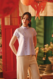 The Fei Yang Women Embroidered Cheongsam Top - Glam Baby Lavender