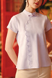 The Fei Yang Women Embroidered Cheongsam Top - Glam Baby Lavender