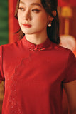 The Fei Yang Women Embroidered Cheongsam Top - Glam Rumba Red