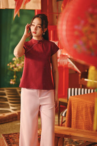The Fei Yang Women Classic Cheongsam Top - Glam Maroon