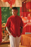 The Fei Yang Men Classic Knot Oriental Shirt - Red