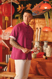 The Fei Yang Men Sleek Sleeve Oriental Shirt - Deep Fuchsia