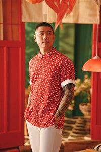 The Fei Yang Men Cord Knot Oriental Shirt - Fusion