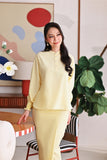 The Akari Women Puffora Blouse - Yellow Stripe