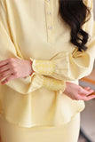 The Akari Women Puffora Blouse - Yellow Stripe