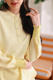 The Akari Women Puffora Blouse - Yellow Stripe