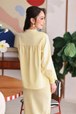 The Akari Women Puffora Blouse - Yellow Stripe