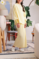 The Akari Folded Skirt - Yellow Stripe