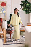 The Akari Folded Skirt - Yellow Stripe