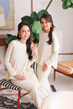 The Akari Women Folded Skirt - Cream Stripe