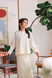 The Akari Simply Blouse - Cream Stripe