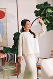 The Akari Simply Blouse - Cream Stripe