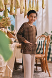 The Courtyard 3/4 Sleeve Kurta - Walnut Plaid
