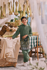 The Courtyard Baju Melayu Cekak Musang - Sage Green