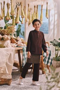 The Courtyard Baju Melayu Cekak Musang - Dark Burgundy