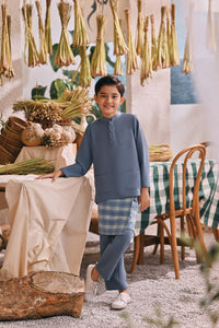 The Courtyard Baju Melayu Cekak Musang - Coronet Blue