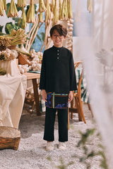 The Courtyard Baju Melayu Cekak Musang - Black