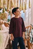 The Courtyard 3/4 Sleeve Kurta - Rouge Plaid