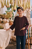 The Courtyard 3/4 Sleeve Kurta - Rouge Plaid