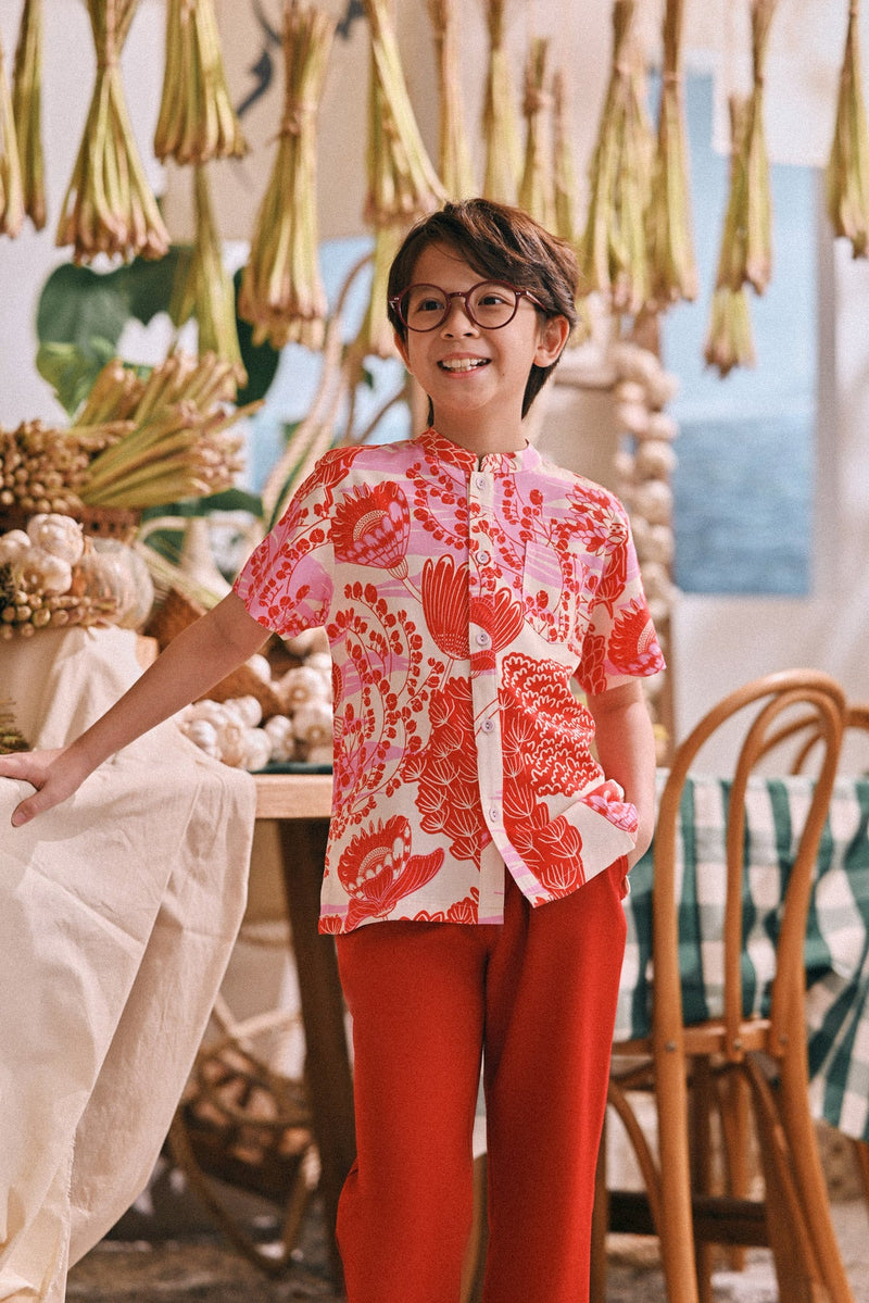 The Courtyard Mandarin Shirt - Rosee