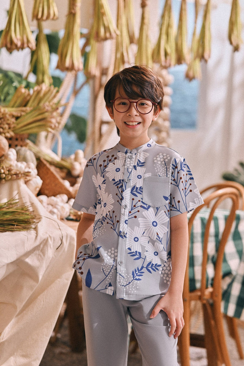 The Courtyard Mandarin Shirt - Bucolic