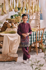 The Courtyard Baju Melayu Cekak Musang - Purple Manggis