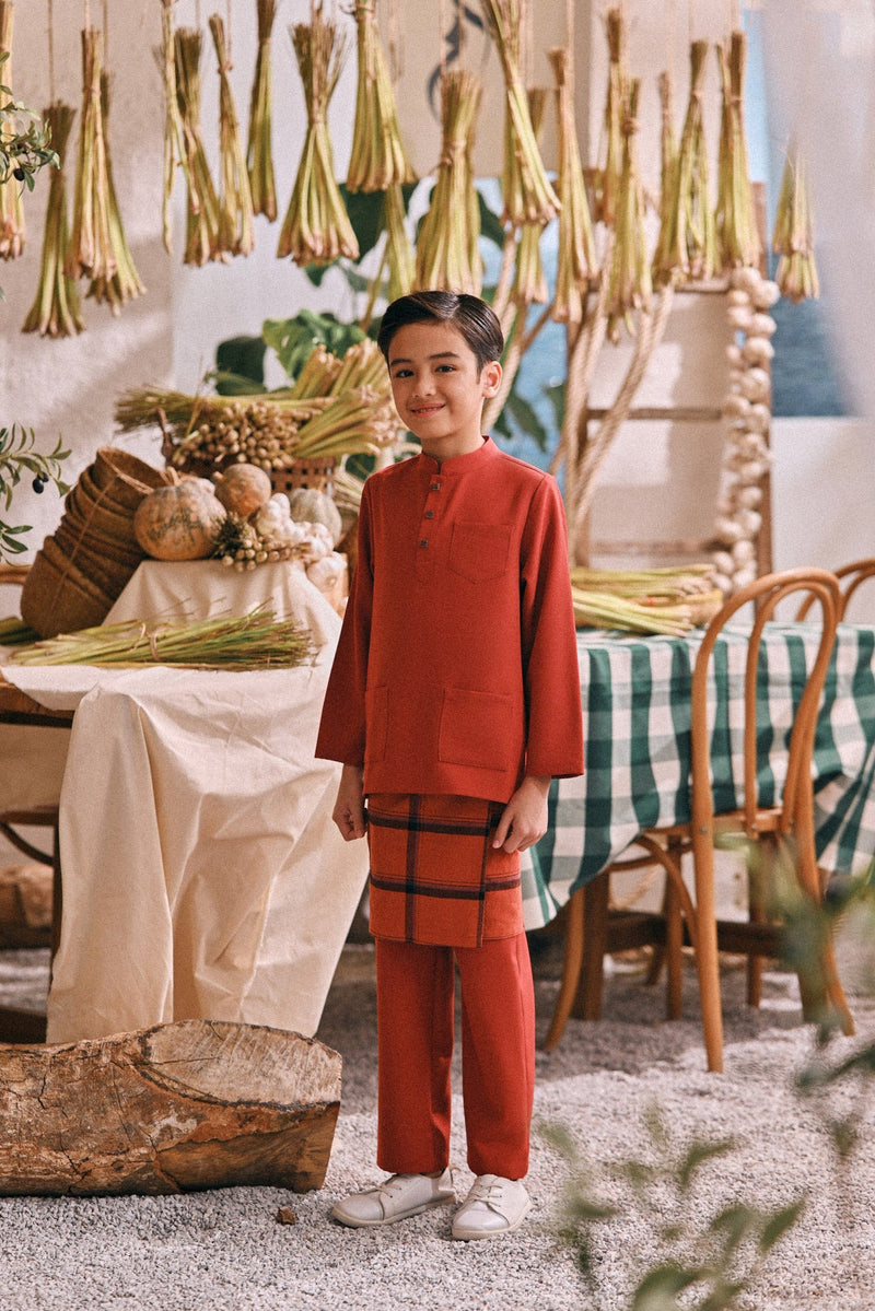 The Courtyard Baju Melayu Cekak Musang - Spice Red
