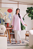 The Akari Women Nyaman Kurung Top - Pink Stripe