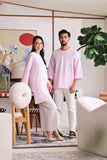 The Akari Men 3/4 Sleeve Kurta - Pink Stripe