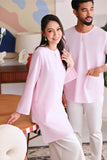 The Akari Men 3/4 Sleeve Kurta - Pink Stripe