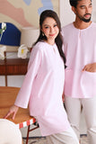 The Akari Men 3/4 Sleeve Kurta - Pink Stripe