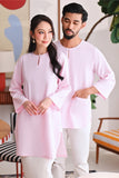 The Akari Men 3/4 Sleeve Kurta - Pink Stripe