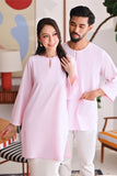 The Akari Men 3/4 Sleeve Kurta - Pink Stripe