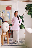 The Akari Nyaman Kurung Top - Pink Stripe