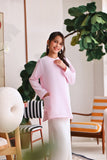 The Akari Nyaman Kurung Top - Pink Stripe