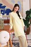 The Akari Women Nyaman Kurung Top - Yellow Stripe