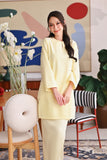 The Akari Women Nyaman Kurung Top - Yellow Stripe