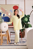 The Akari Nyaman Kurung Top - Yellow Stripe