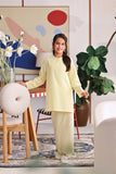 The Akari Nyaman Kurung Top - Yellow Stripe