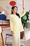 The Akari Nyaman Kurung Top - Yellow Stripe