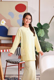 The Akari Nyaman Kurung Top - Yellow Stripe