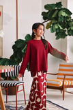 The Akari Simply Blouse - Maroon