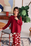 The Akari Simply Blouse - Maroon