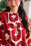 The Akari Women Puffora Blouse - Cherries