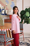 The Akari Nyaman Kurung Top - Maroon Stripe