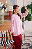 The Akari Nyaman Kurung Top - Maroon Stripe