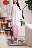 The Akari Women Folded Skirt - Pink Stripe